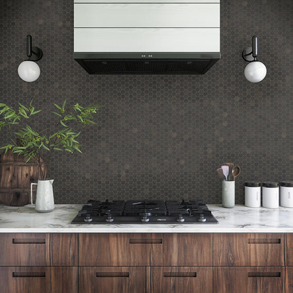 Moroccan Concrete Charcoal Hexagon 8X9 Matte