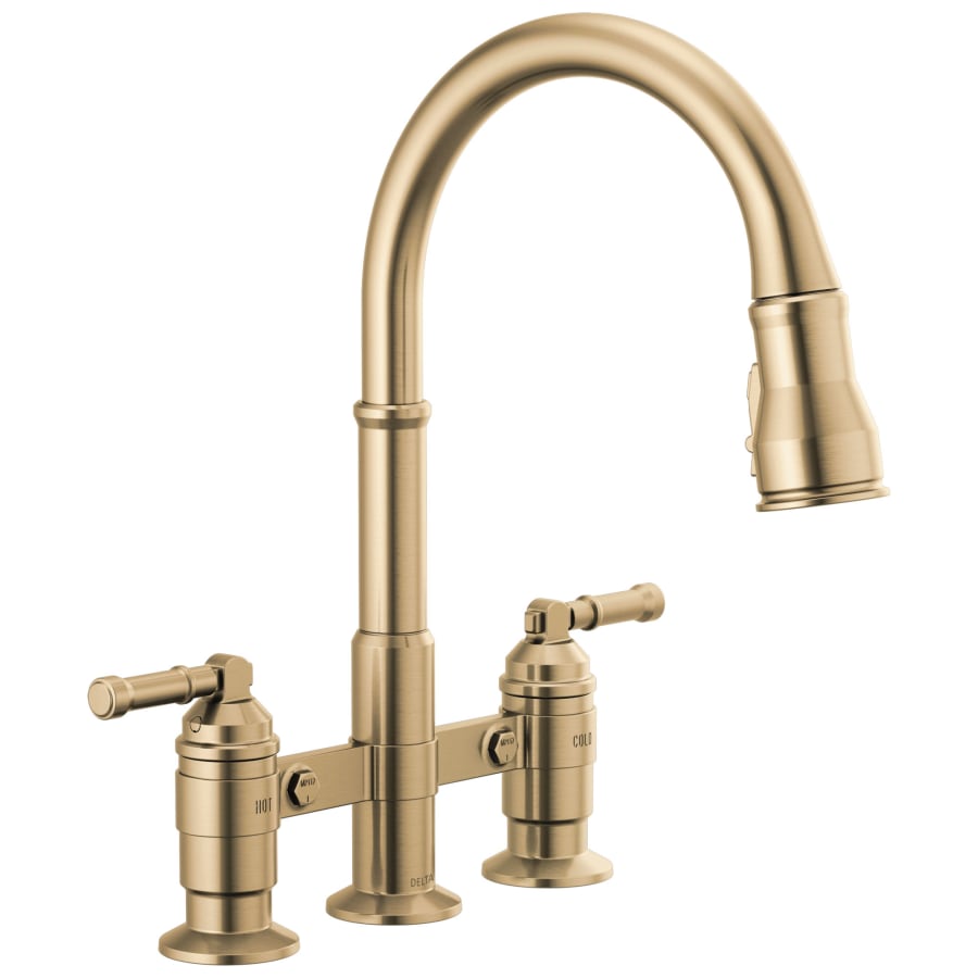 Broderick 1.8 GPM Widespread Bridge Pull Down Kitchen Faucet