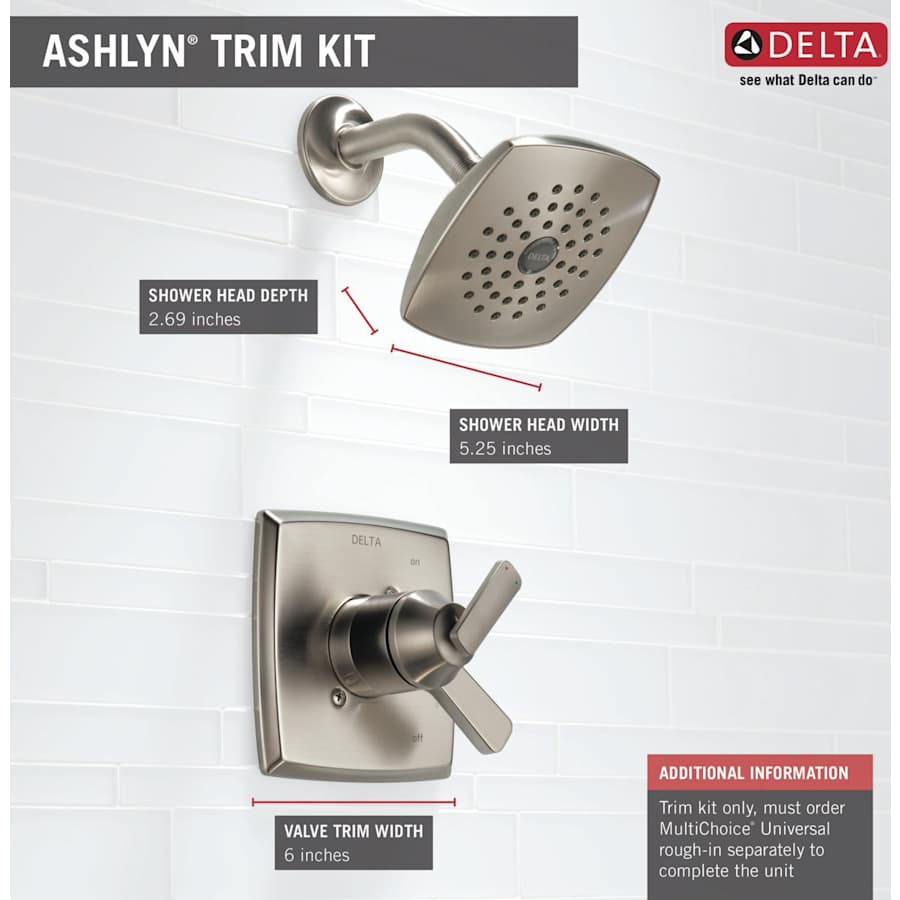 Ashlyn Monitor 17 Series Dual Function Pressure Balanced Shower Only with Integrated Volume Control - Less Rough-In Valve