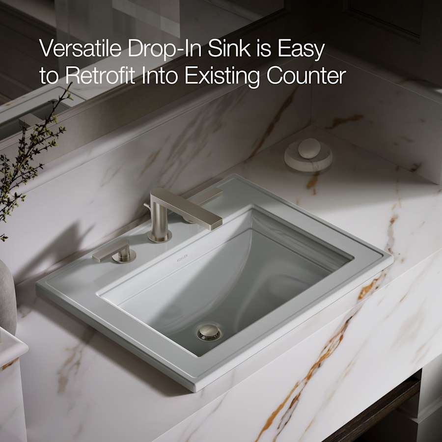 Memoirs Stately 17" Drop In Bathroom Sink with 3 Holes Drilled and Overflow