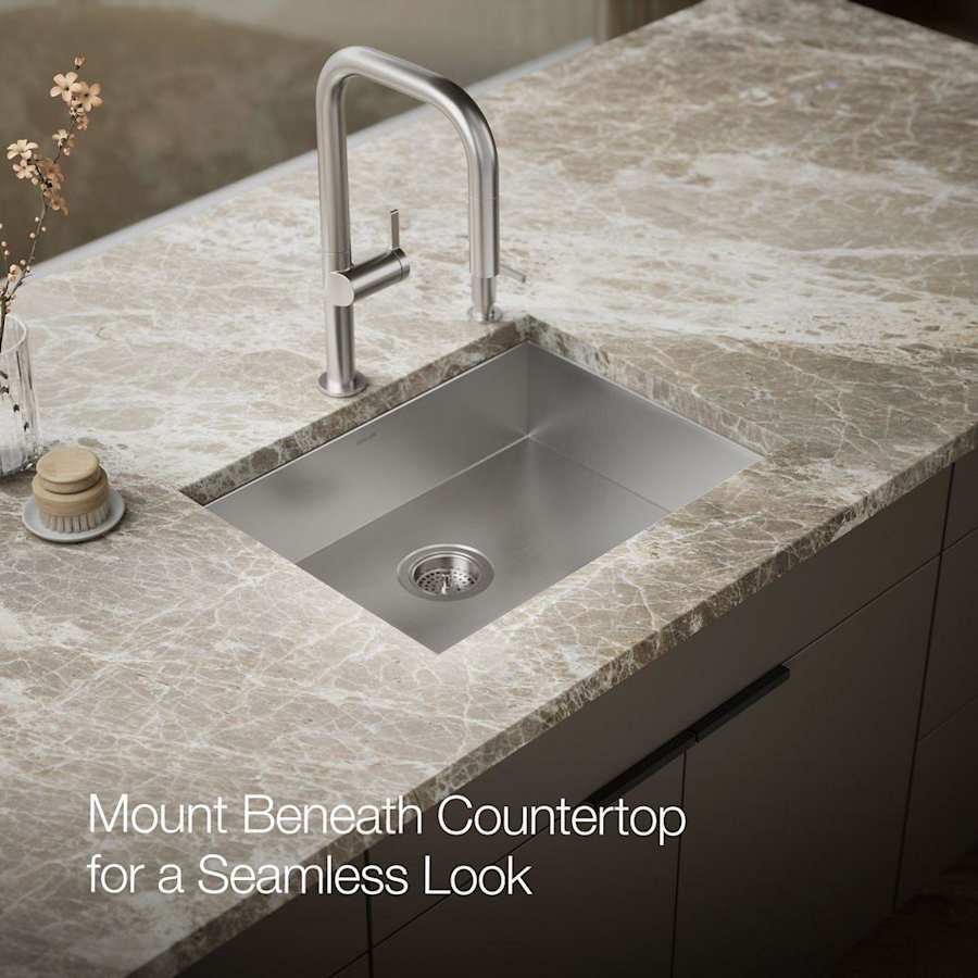 Vault 25" Single Basin Top-Mount/Under-Mount 18-Gauge Stainless Steel Kitchen Sink with SilentShield