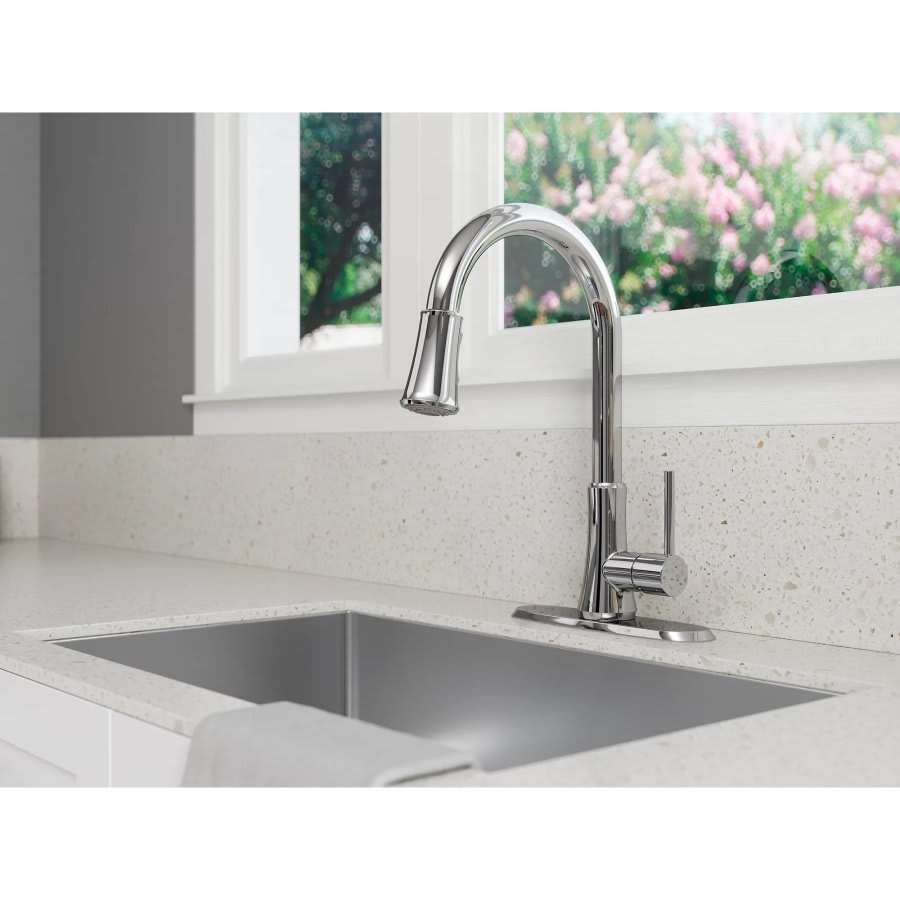Pfirst Series™ Kitchen Faucet, Deck Mount, ADA, 1 Lever Handle, 1 or 3-Hole, Polished Chrome