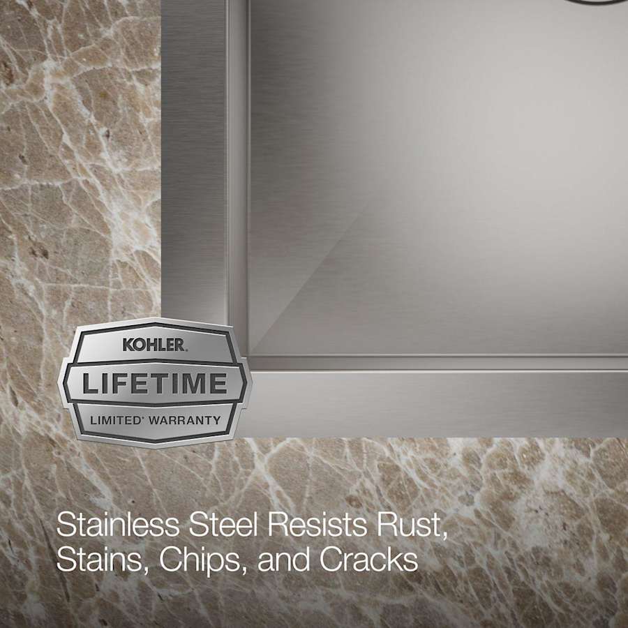 Vault 33" Double Basin Top-Mount/Under-Mount 18-Gauge Stainless Steel Kitchen Sink with SilentShield