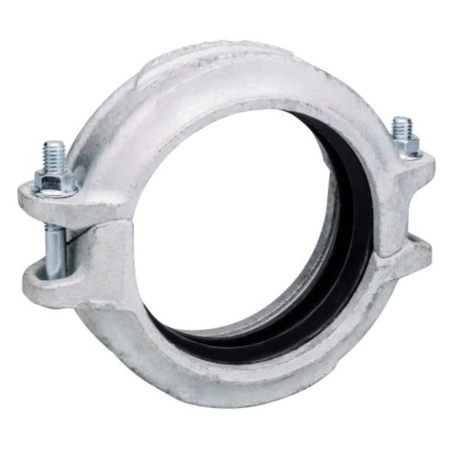 Rigid Coupling, 6 in, Groove, Ductile Iron, Galvanized