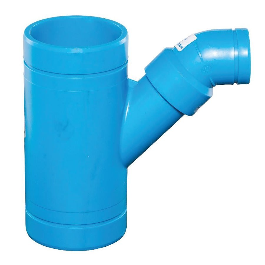 Blueline™ Acid Waste Combination Wye and 45 deg Elbow, 4 x 3 in, Polypropylene