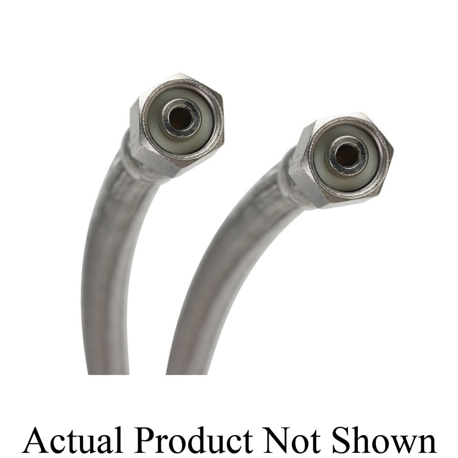 Flexible Water Supply, 1/4 in, Comp, 72 in L, Stainless Steel