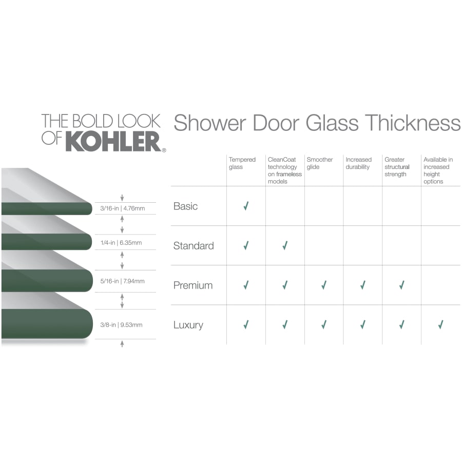 Revel 76â High x 59-5/8" Wide Sliding Shower Door with Crystal Clear Glass, Towel Bar and CleanCoat Technology