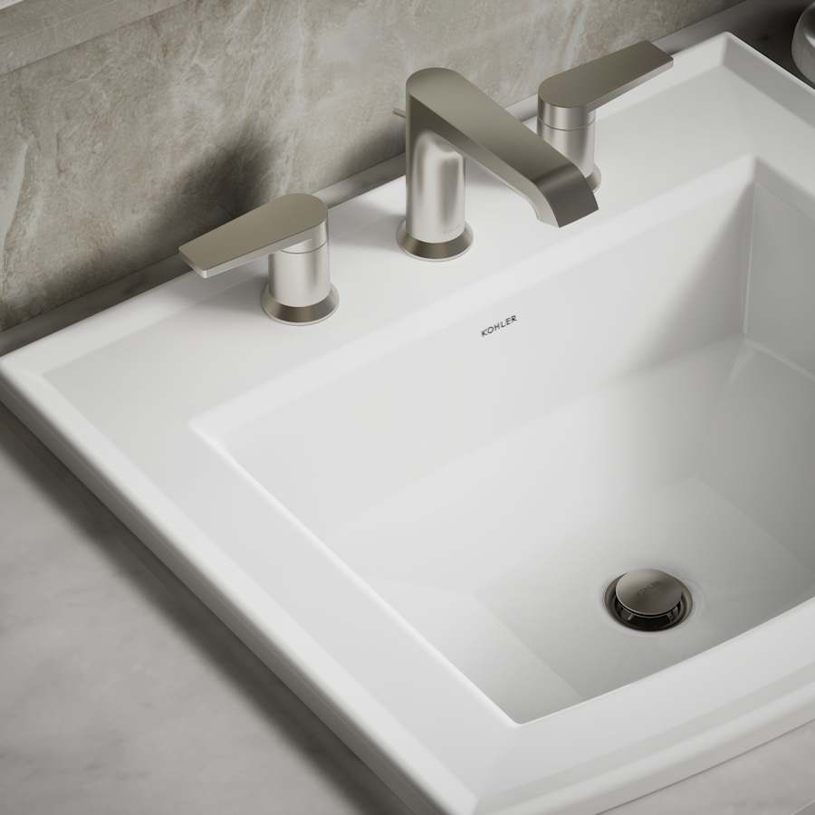 Archer 22-5/8" Drop In Bathroom Sink with 3 Holes Drilled and Overflow