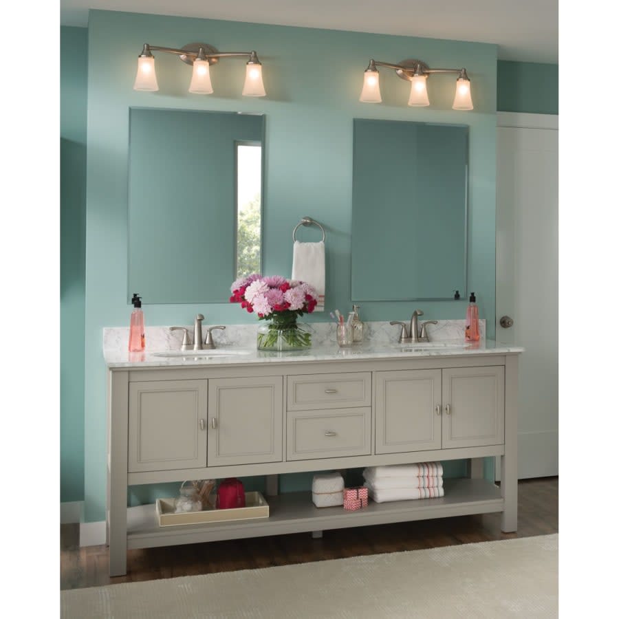Eva 23" Wide 3 Light Bathroom Vanity Light with Frosted Shades
