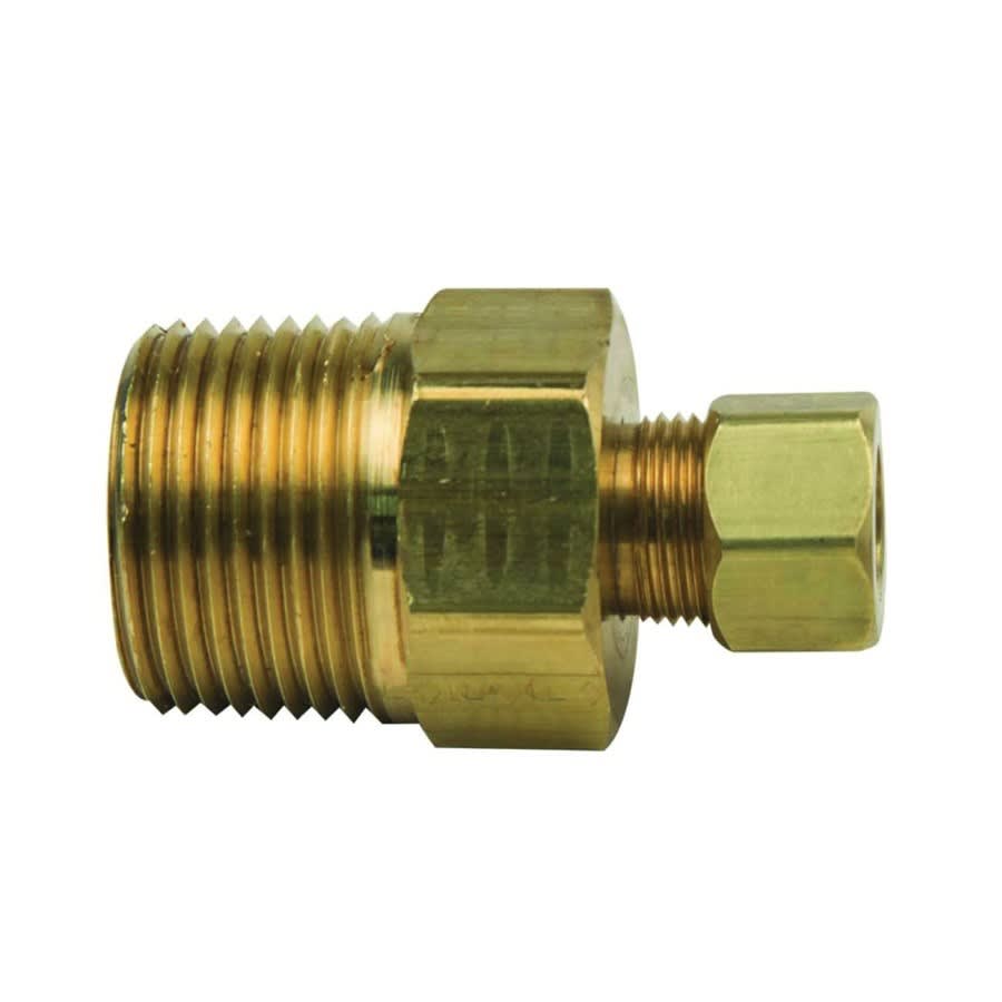 Union, 3/8 x 3/4 in, Comp x MNPT, Brass, Rough Brass, Domestic