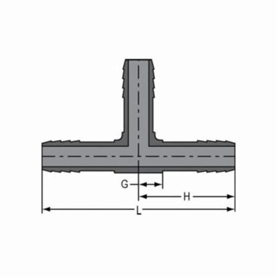 Tee, 1/2 in, Insert, PVC