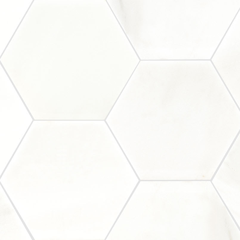Greecian White 8" Hexagon Polished