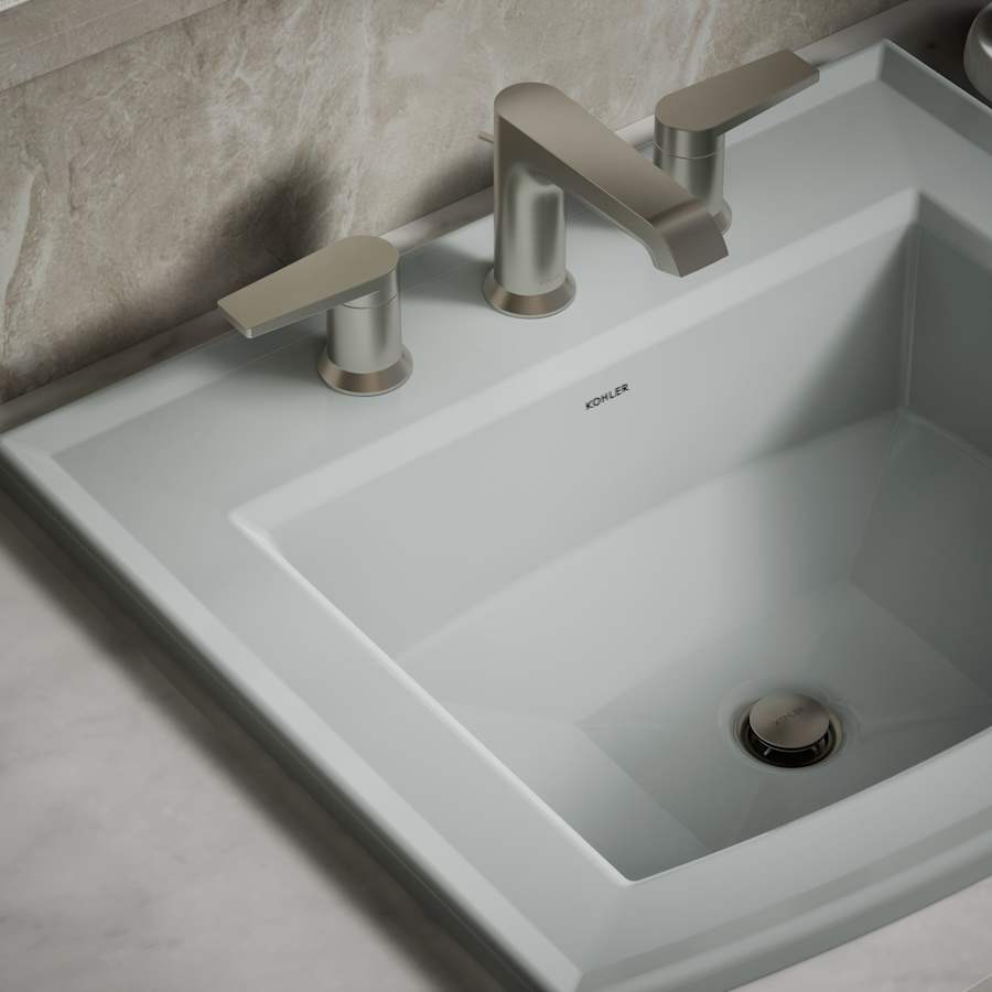 Archer 22-5/8" Drop In Bathroom Sink with 3 Holes Drilled and Overflow