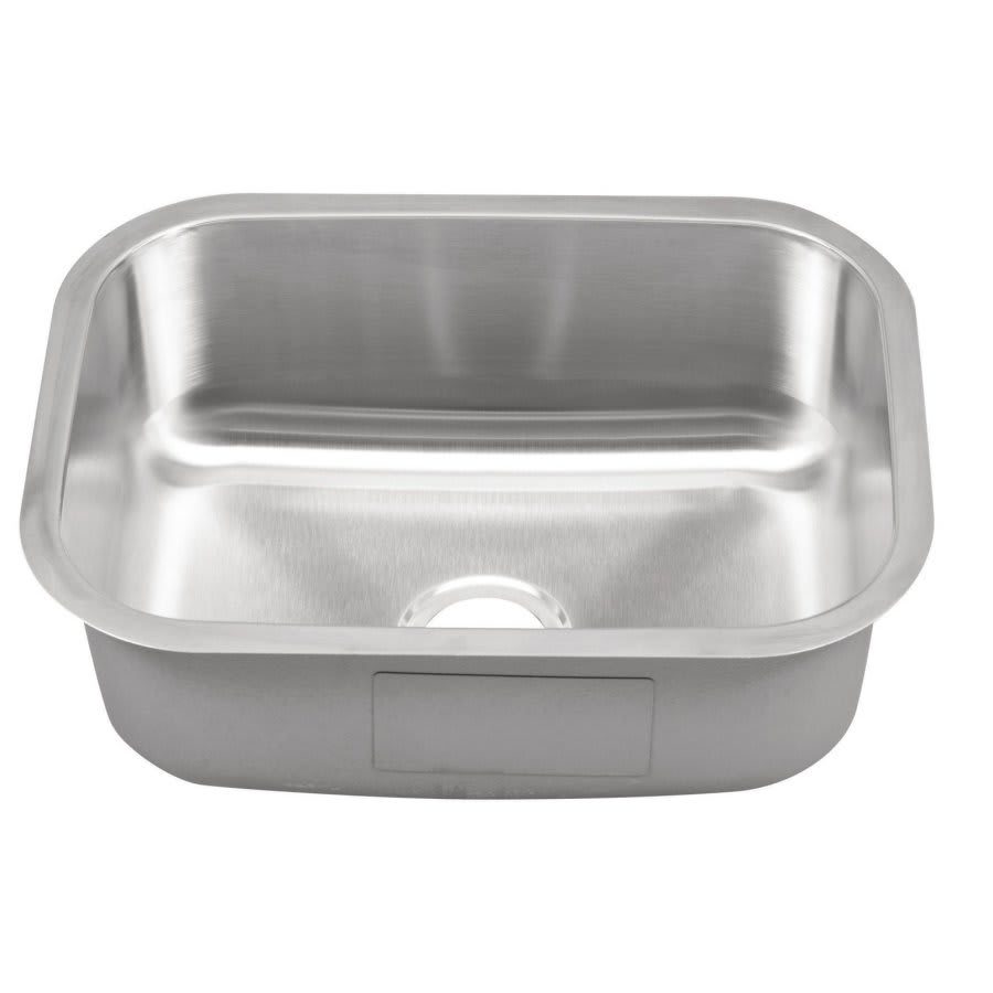 Single Bowl Kitchen Sink, Under Mount, 23-3/8 x 17-3/4 in, 9 in Bowl Depth, 16 ga Satin Steel, Stainless