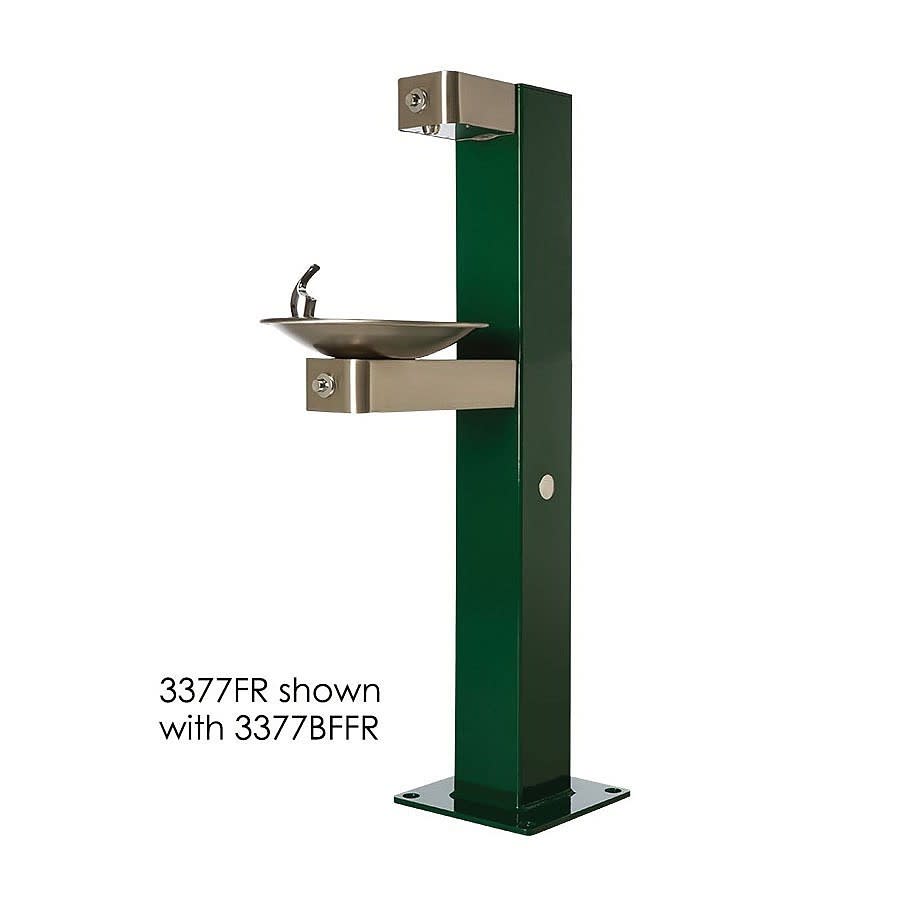 Barrier Free Freeze Resistant Pedestal Drinking Fountain, 0.45 gpm, Pushbutton Operation