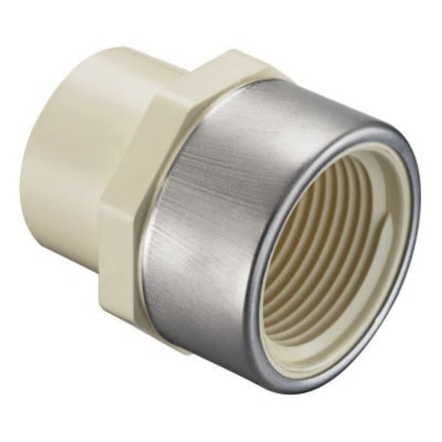 Female Adapter, 3/4 in, Socket x Stainless Steel Reinforced FNPT, SCH 40/STD, CPVC