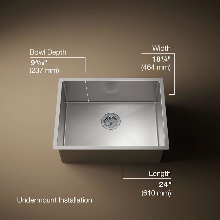 Strive 24" Single Basin Undermount 16-Gauge Stainless Steel Kitchen Sink with SilentShield