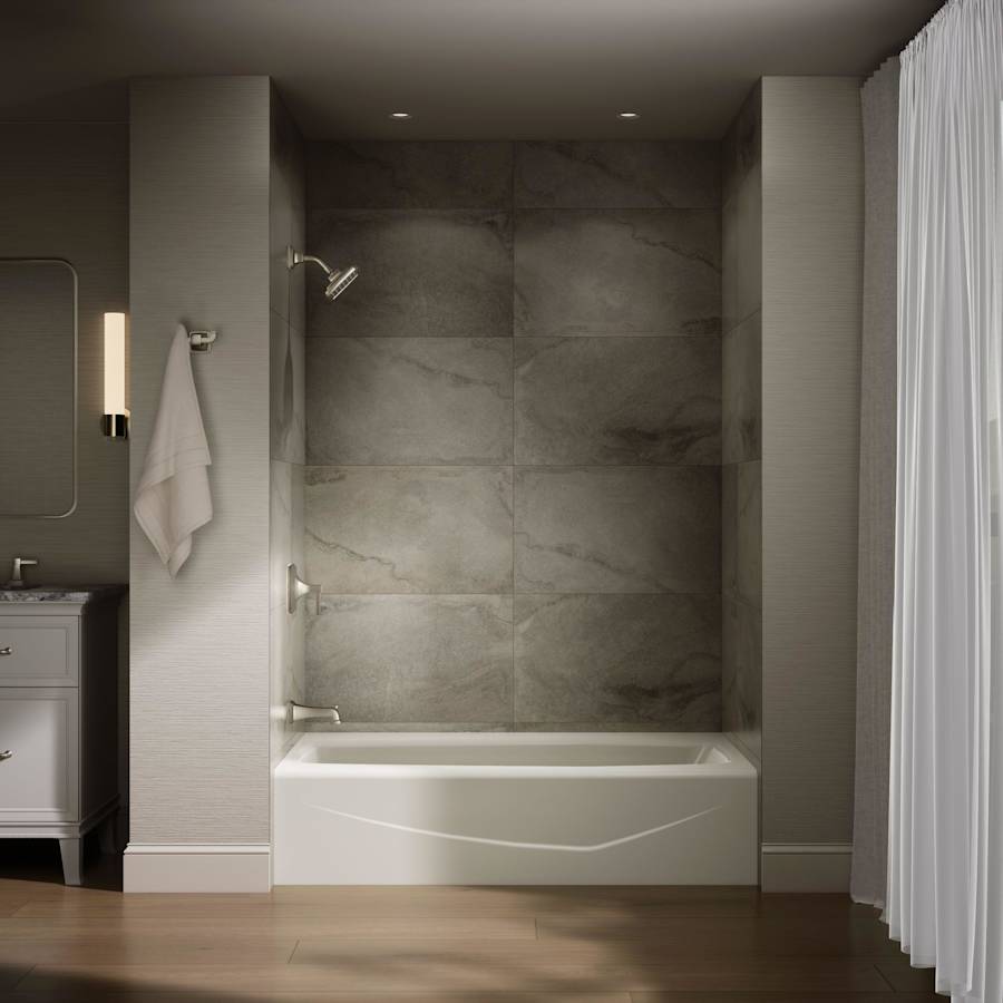 Villager Collection 60" Three Wall Alcove Bath Tub with Extra 4" Ledge and Left Hand Drain