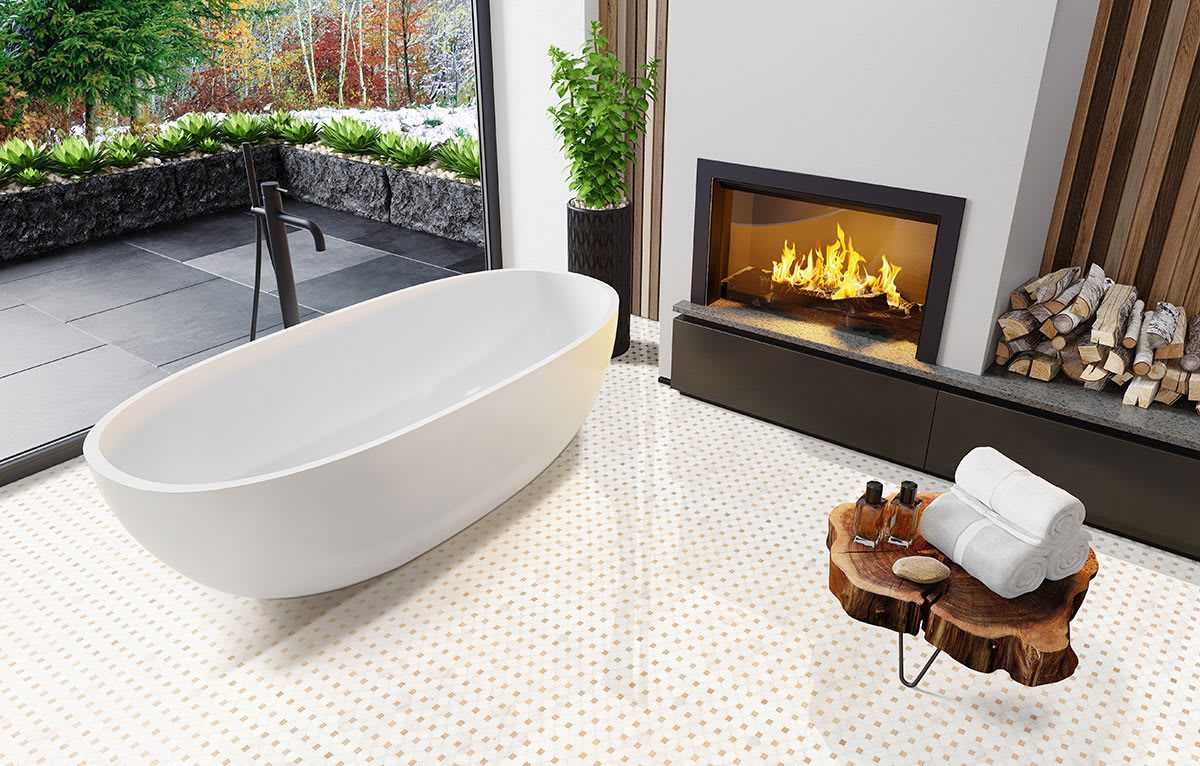 BIANCO DOLOMITE CREMA DOTTY MOSAIC