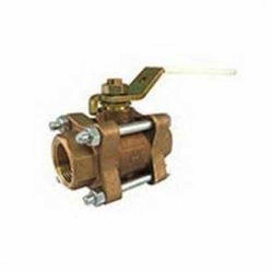 3-Piece Ball Valve, 3/4 in, FNPT, Full Port, Stainless Steel Ball, Bronze