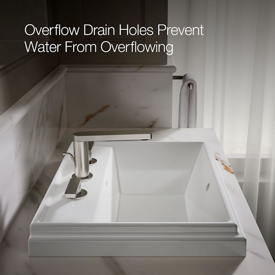 Tresham 20" Drop In Bathroom Sink with 3 Holes Drilled and Overflow