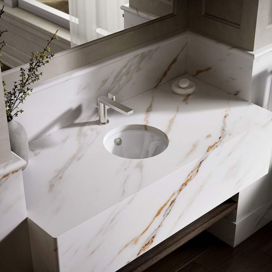 Iron Plains 12" Cast Iron Drop-In or Undermount Bathroom Sink with Overflow