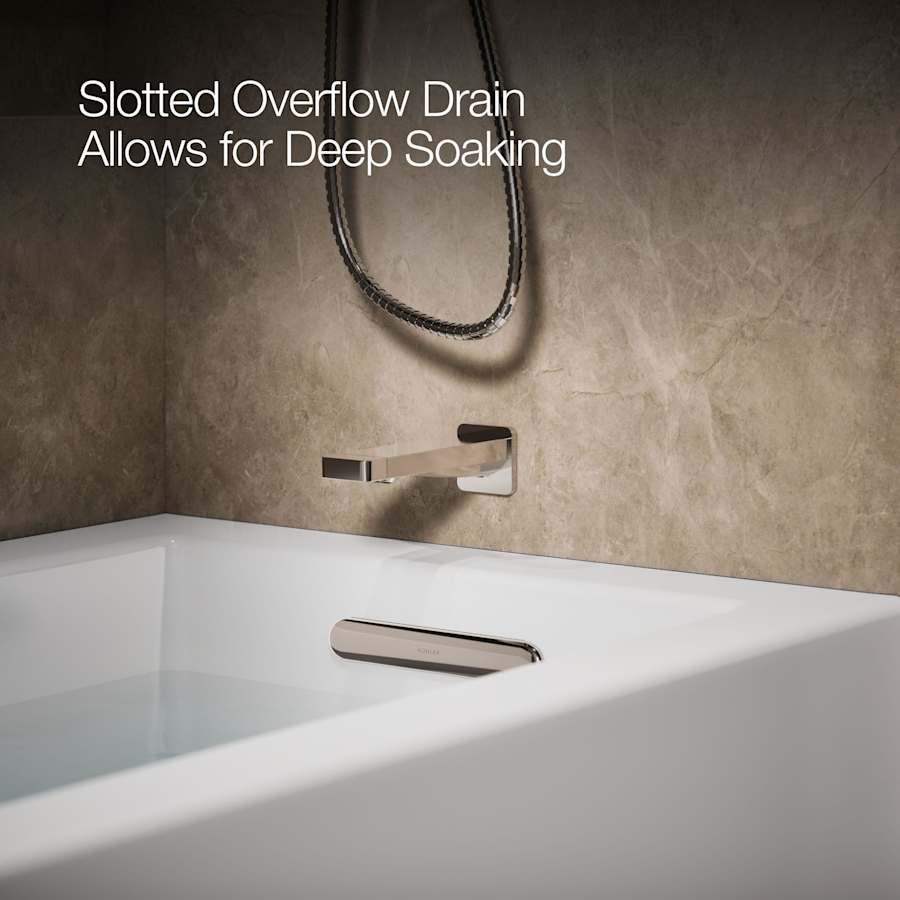 Underscore 60" Soaking Bathtub for Three Wall Alcove Installation with Right Drain