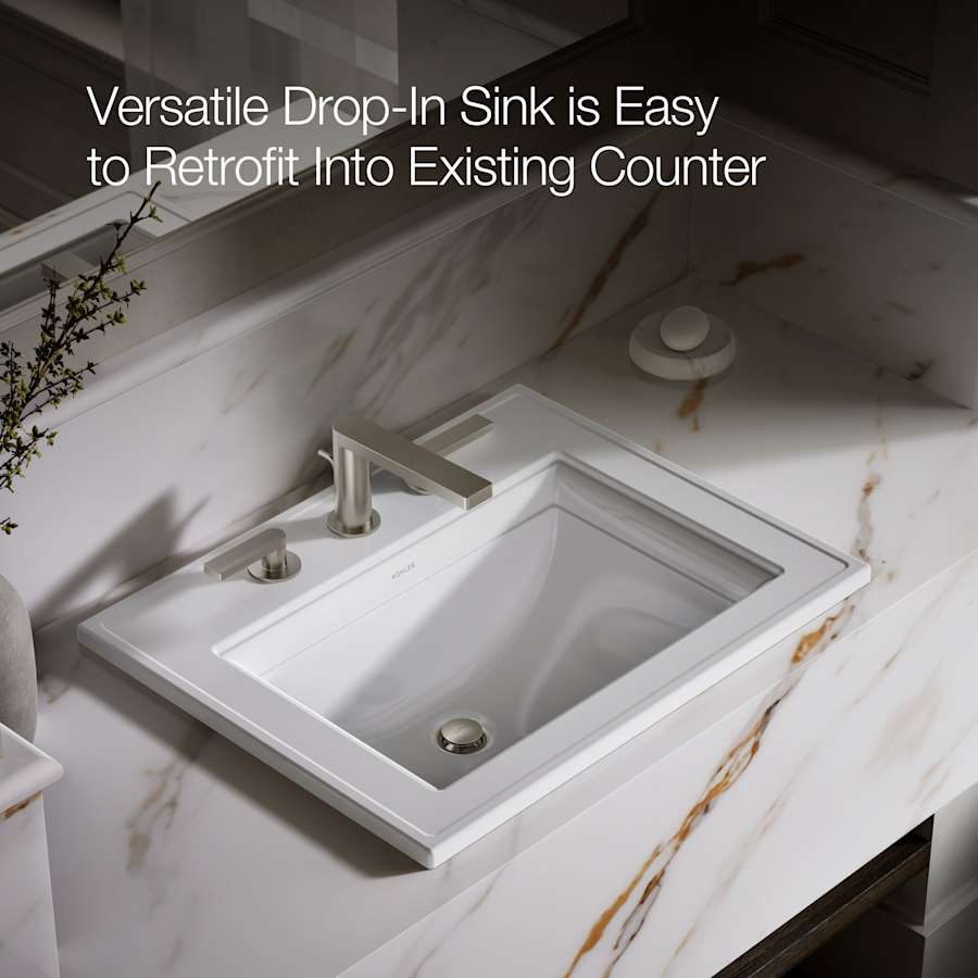 Memoirs Stately 17" Drop In Bathroom Sink with 3 Holes Drilled and Overflow