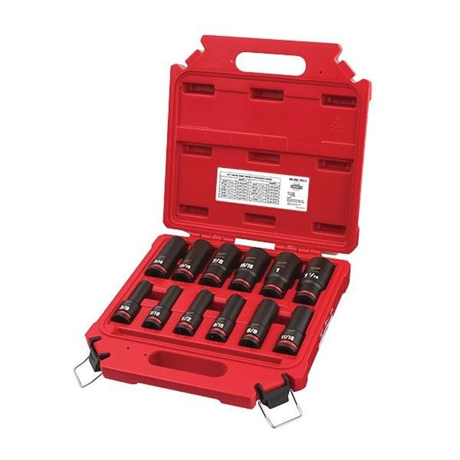 SHOCKWAVE™ Impact Duty™ Deep Socket Set, ASME Specified, 6 Points, 1/2 in, Drive, 12 Pieces, Hex
