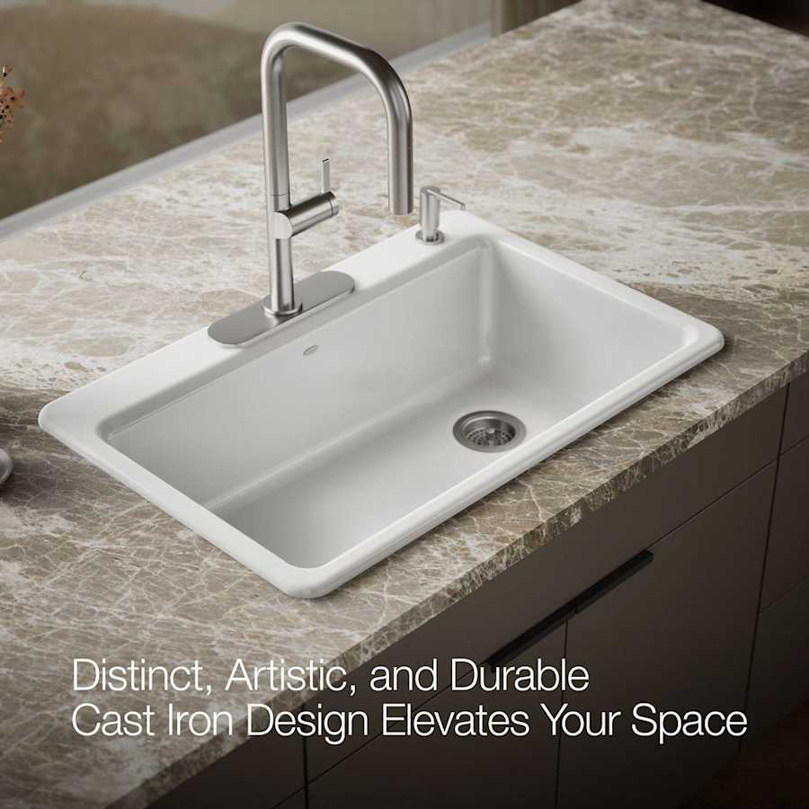 Riverby 33" Single Basin Top-Mount Enameled Cast-Iron Kitchen Sink