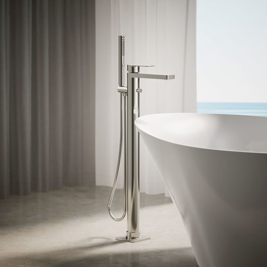 Parallel Floor Mounted Tub Filler - Includes Hand Shower