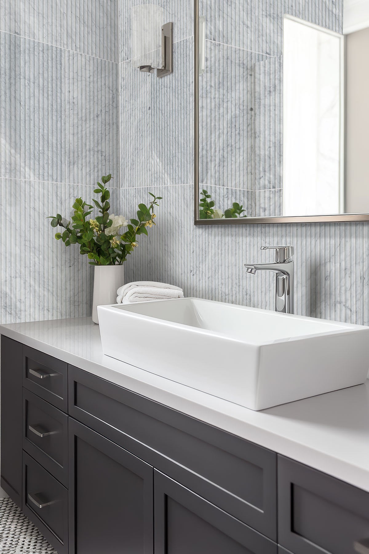 Carrara White Valentino Fluto Honed