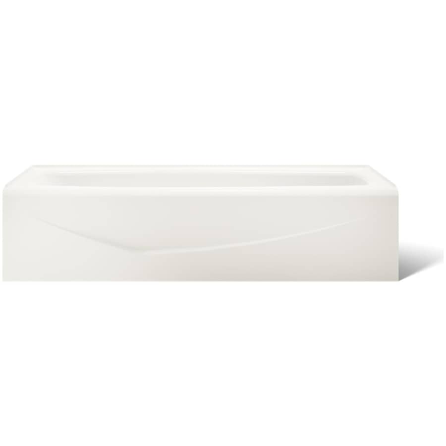 Villager Collection 60" Cast Iron Soaking Bathtub for Three Wall Alcove Installations with Right Hand Drain