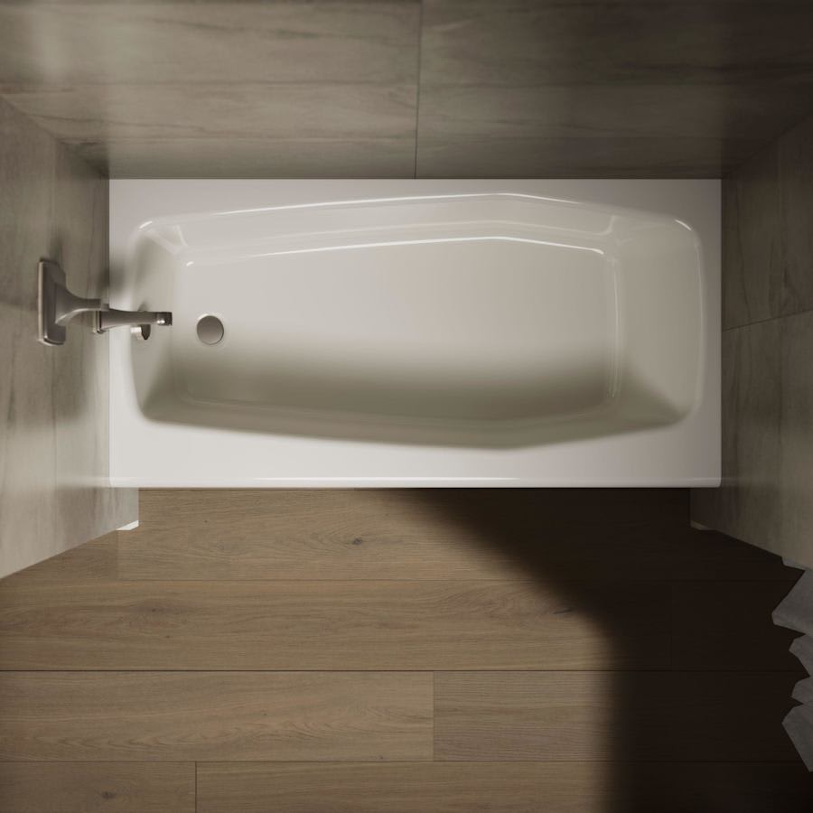 Villager Collection 60" Three Wall Alcove Cast Iron Three Wall Alcove Soaking Bath Tub with Left Hand Drain
