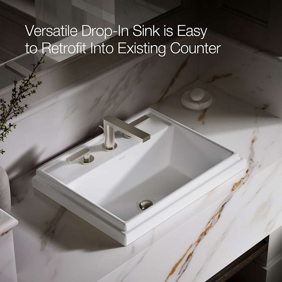 Tresham 20" Drop In Bathroom Sink with 3 Holes Drilled and Overflow