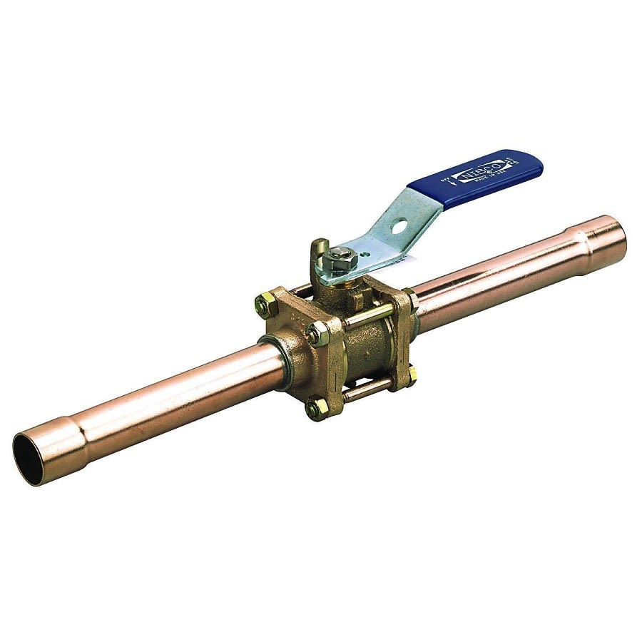 3-Piece Ball Valve, 1/2 in, C, Full Port, Stainless Steel Ball, Bronze
