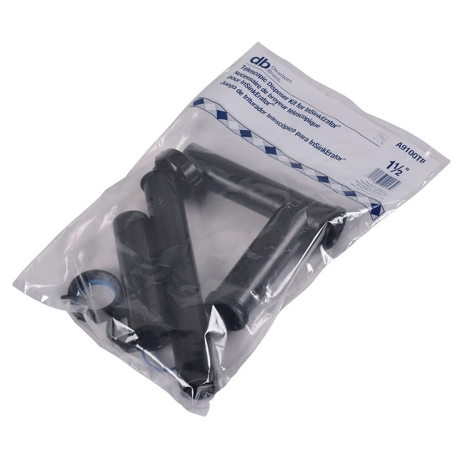 Disposer Kit, 1-1/2, Telescoping, Black
