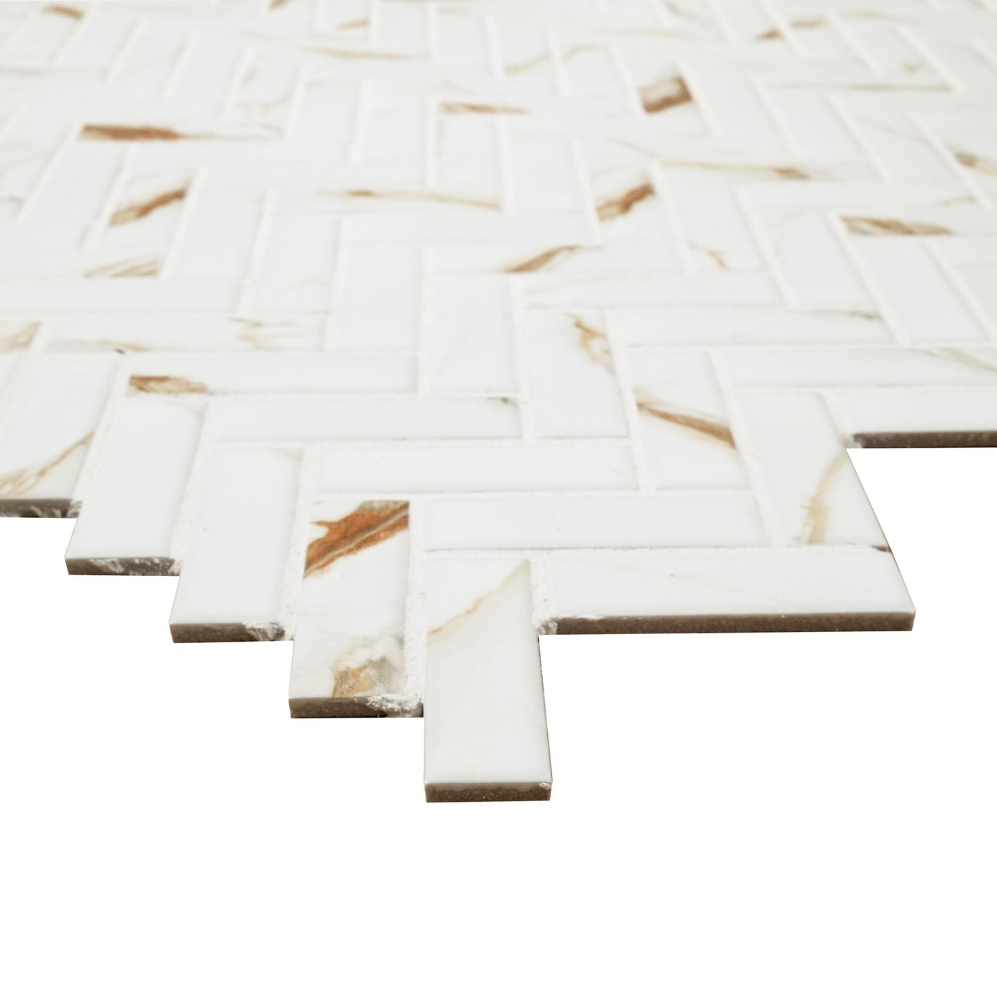 Calacatta Gold Matte Herringbone