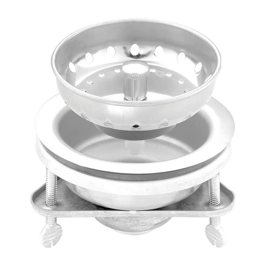Strainer With Fixed Post, Stainless Steel, Polished Chrome