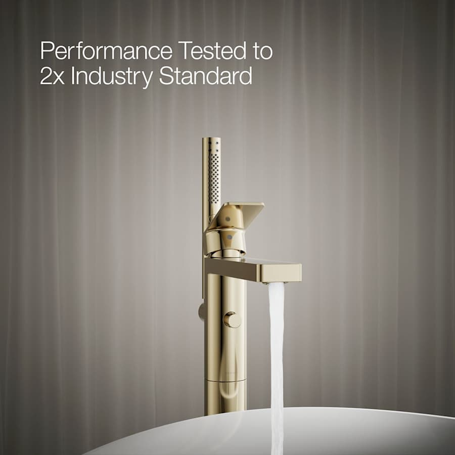 Parallel Floor Mounted Tub Filler - Includes Hand Shower