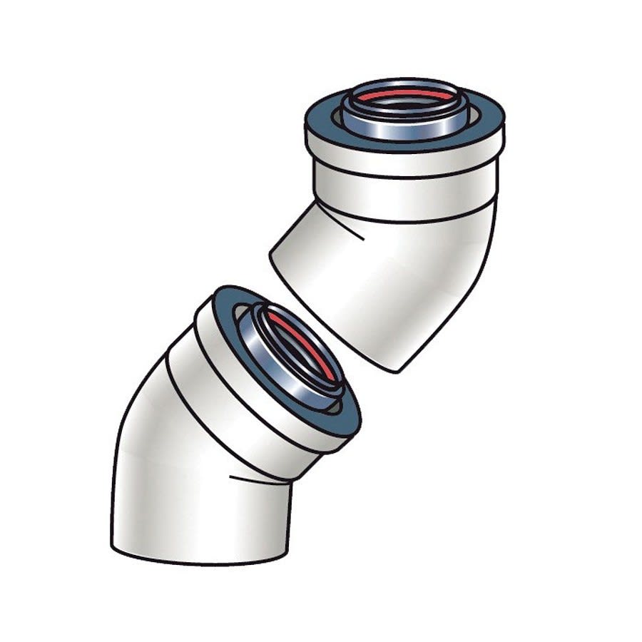 Non Condensing Vent Elbow 45, 3x5 Concentric (Qty 2)