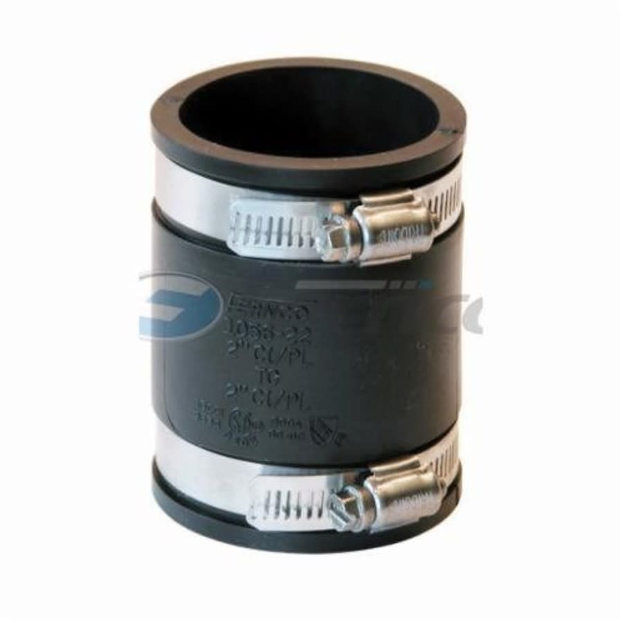 Transition Coupling, 2 in, Cast Iron/Plastic x Cast Iron/Plastic, Flexible PVC