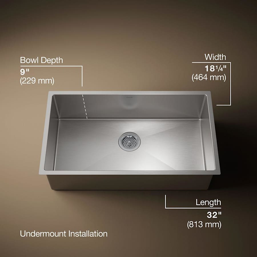 Strive 32" Single Basin Undermount 16-Gauge Stainless Steel Kitchen Sink with SilentShield