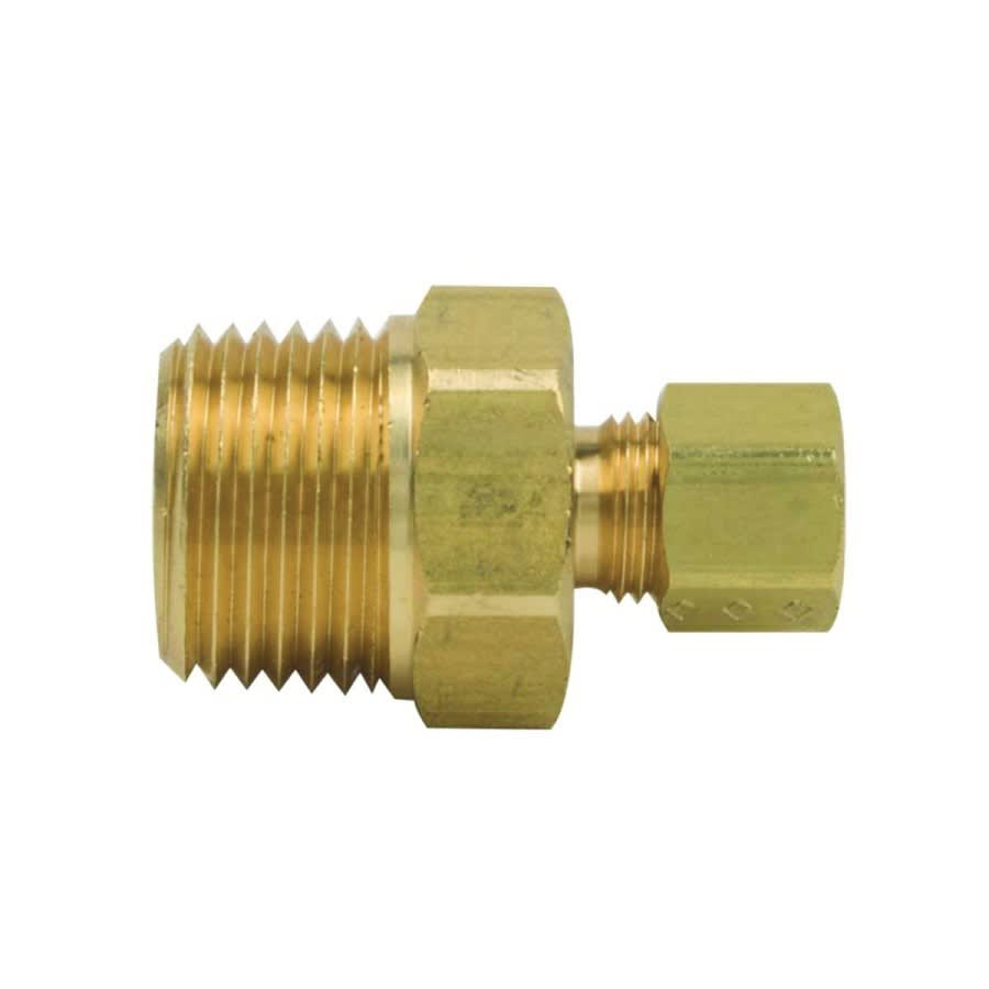 Union, 1/4 x 1/2 in, Comp x MNPT, Brass, Rough Brass, Domestic