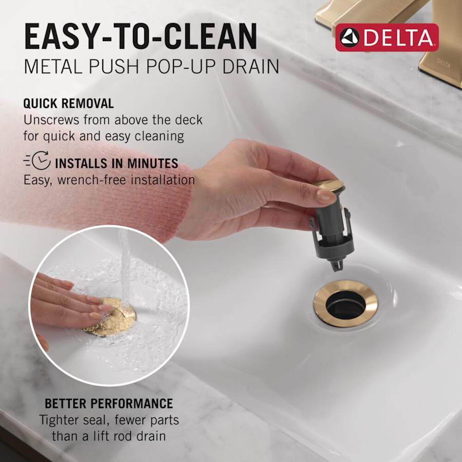Trinsic 1.2 GPM Single Hole Bathroom Faucet with Metal Push Pop-Up Drain Assembly - Limited Lifetime Warranty