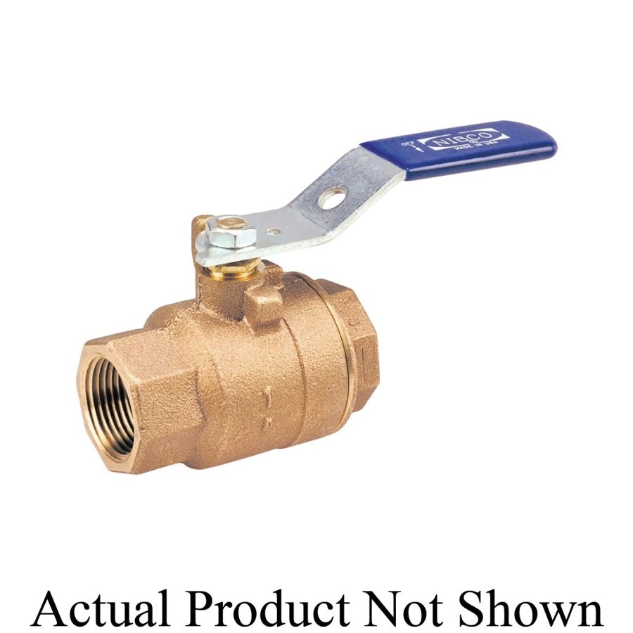 2-Piece Ball Valve, 3 in, FNPT, Standard Port, Plated Brass Ball, Bronze