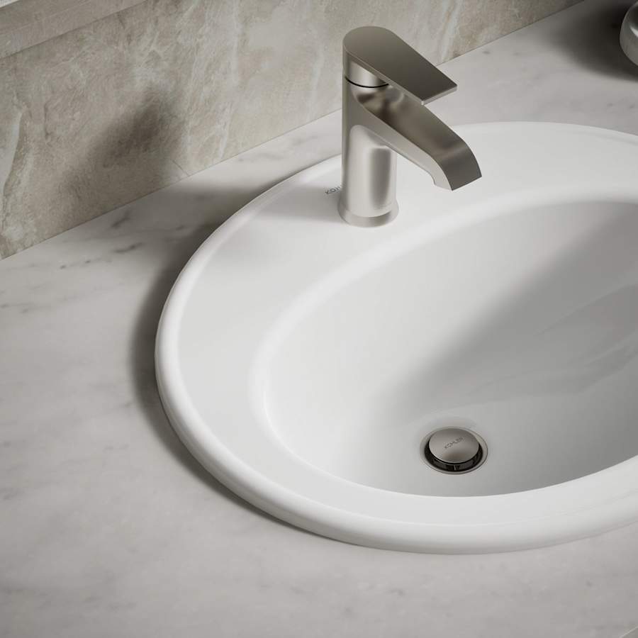 Pennington 20-1/4" Drop In Bathroom Sink with 1 Hole Drilled and Overflow
