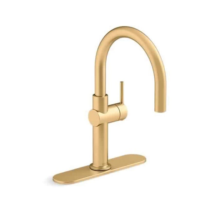 Crue™ Bar Faucet, Deck Mount, ADA, 1 Lever Handle, 1 or 3-Hole, Vibrant Brushed Moderne Brass