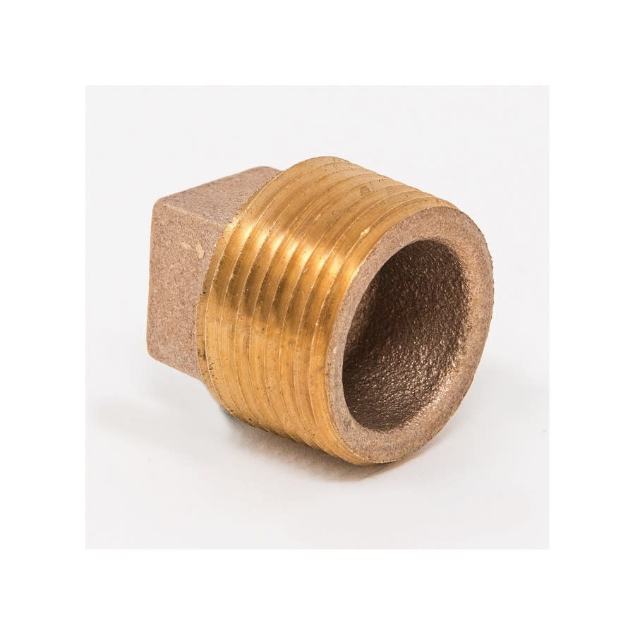 Plug, 3/4 in, MNPT, Lead Free Brass, Rough Brass