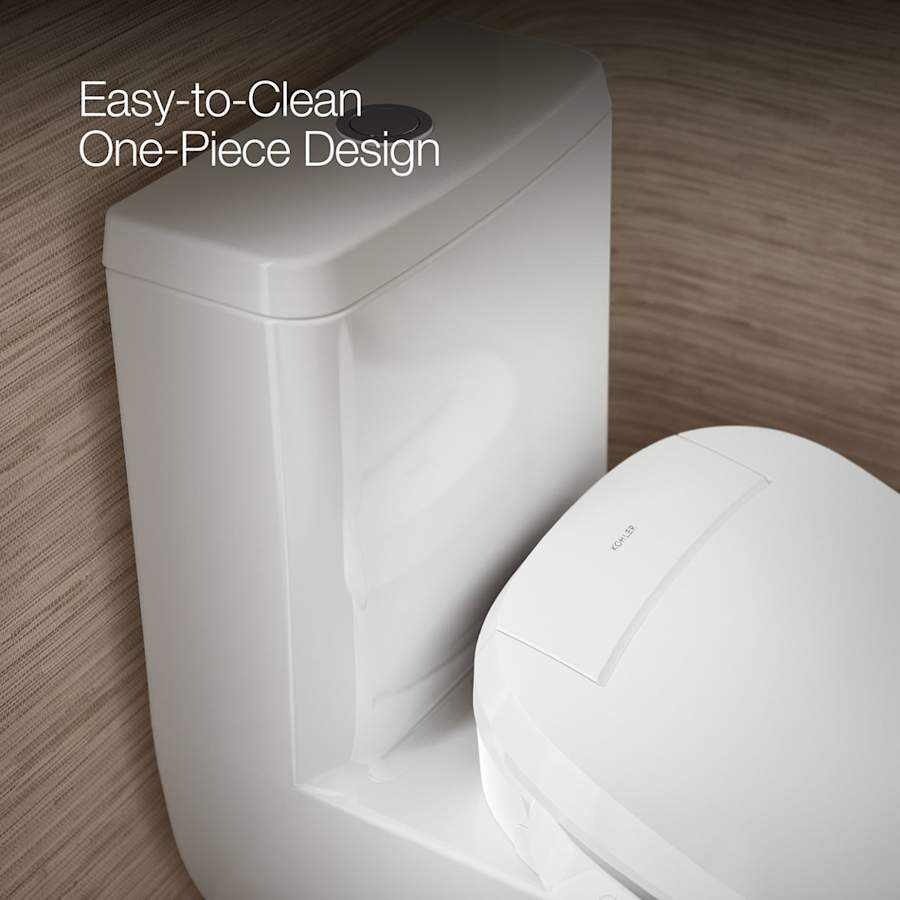 Reach 0.8 / 1.28 GPF Dual Flush One Piece Elongated Toilet with Actuator Flush - Less Seat